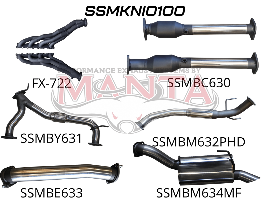Manta Full Exhaust System Suit Nissan Patrol Y62 Series 1, 2, 3, 4 & 5 – 5.6L V8 Petrol Wagon