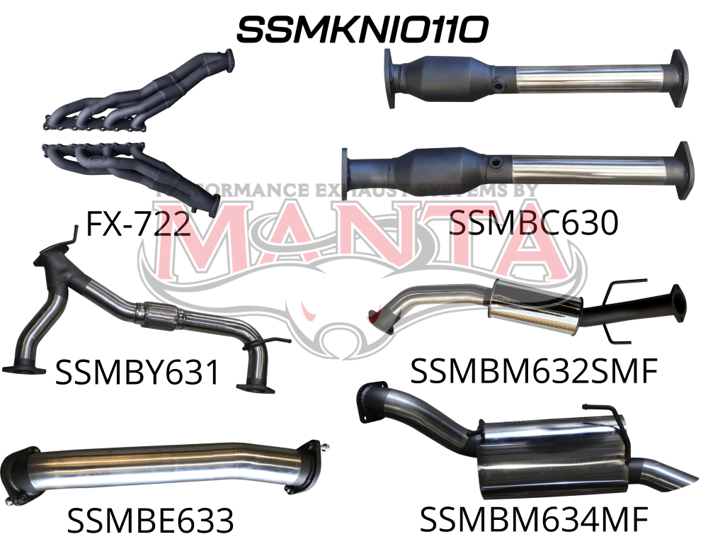 Manta Full Exhaust System Suit Nissan Patrol Y62 Series 1, 2, 3, 4 & 5 – 5.6L V8 Petrol Wagon