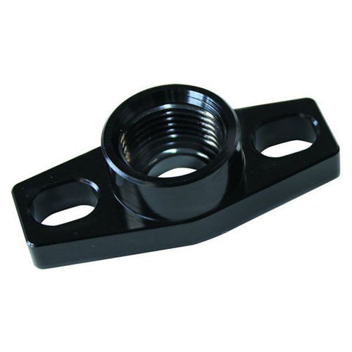 Aeroflow Turbo Drain Adapter  -8AN ORB outlet, 36 to 47.5mm bolt centre, Black Finish
